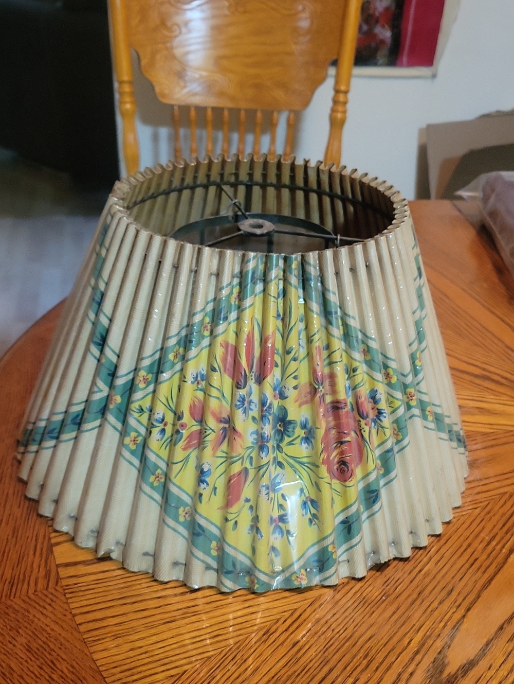 COLMAN 1930-58~Parchment Pleated Lampshade Cottagecore